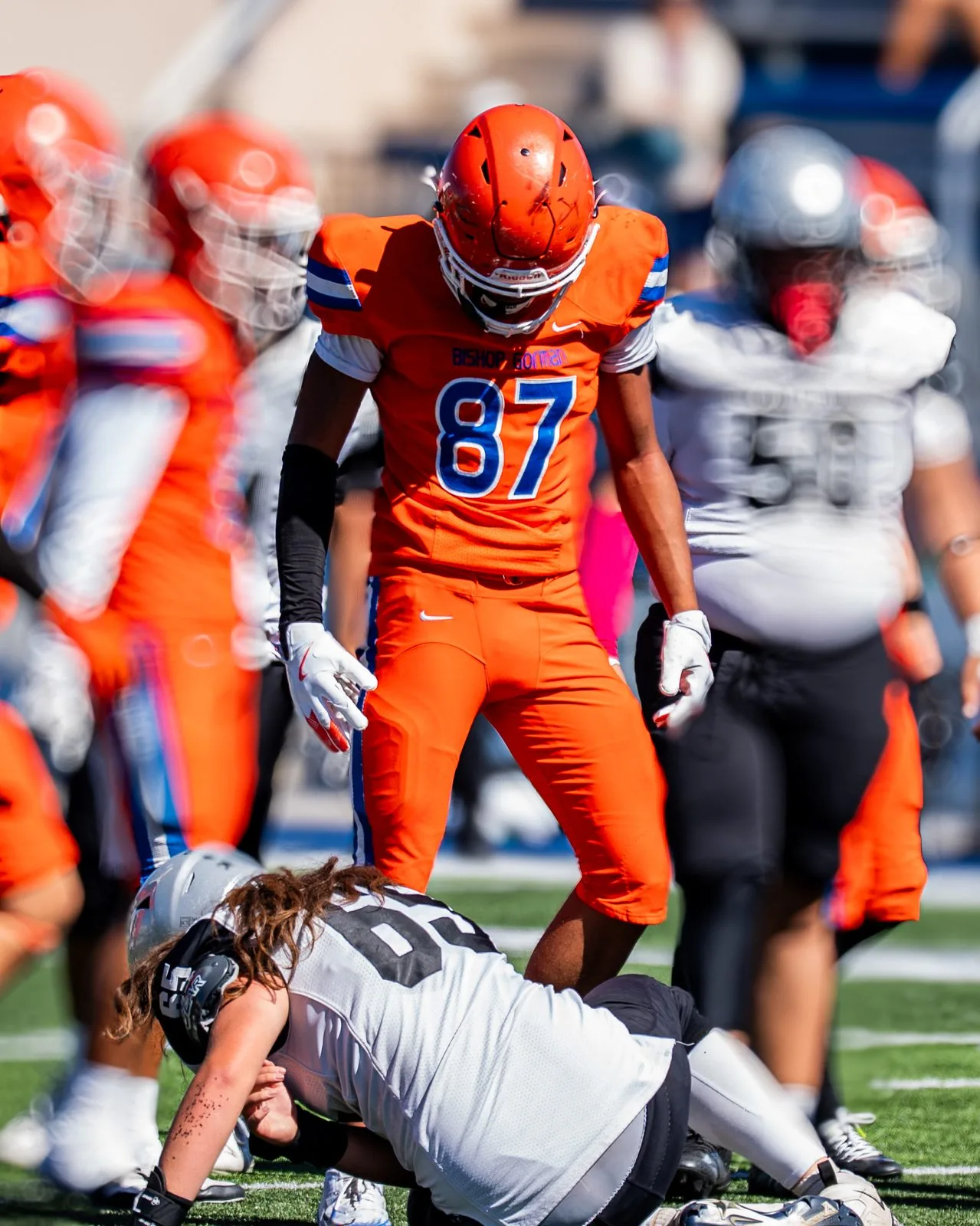 Gorman standing over opponent